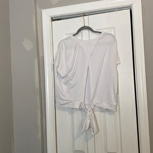 Rue21 White Crop Top w/ Back Bow Tie